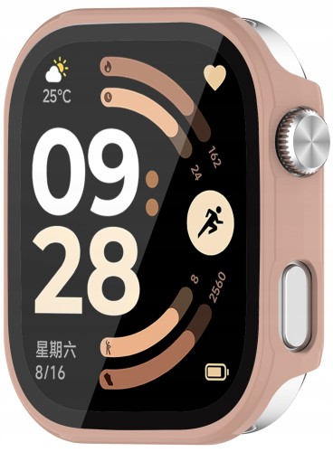 Etui ochronne + SZKŁO HARTOWANE 2w1 do Xiaomi Redmi Watch 6 | Różowe