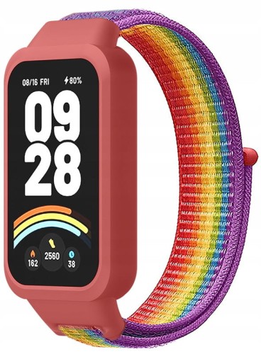 Pasek Nylonowy RabbitMob do Xiaomi Mi Band 9 Active/Redmi Band 3 | Tęczowy