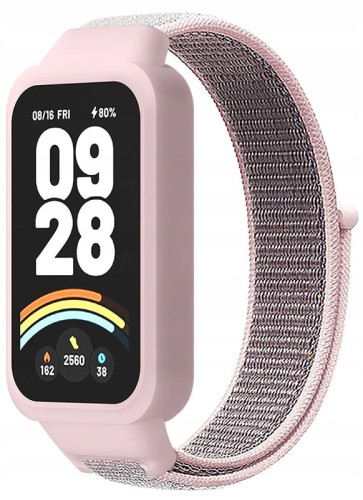 Pasek Nylonowy RabbitMob do Xiaomi Mi Band 9 Active/Redmi Band 3 | Różowy