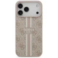 Etui Guess 4G Printed Stripes MagSafe na iPhone 17 Pro Max - różowe