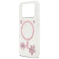 Etui Guess Resin Flowers Glitter MagSafe na iPhone 17 Pro - różowe
