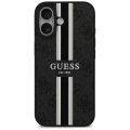Etui Guess 4G Printed Stripes MagSafe na iPhone 17 -czarne