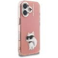 Etui Karl Lagerfeld IML Aquarelle Choupette & Logo na iPhone 16 - różowe