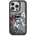 Etui Karl Lagerfeld Liquid Glitter Choupette Logo na iPhone 16 Pro - czarne