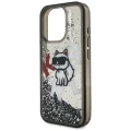 Etui Karl Lagerfeld Liquid Glitter Choupette Logo na iPhone 16 Pro - czarne