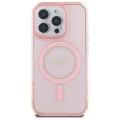 Etui Guess GUHMP16LHFGEREP do iPhone 16 Pro 6.3"  różowy/pink hardcase IML Glitter Circle MagSafe
