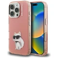 Etui Karl Lagerfeld IML Aquarelle Choupette & Logo na iPhone 16 Pro Max - różowe