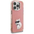 Etui Karl Lagerfeld IML Aquarelle Choupette & Logo na iPhone 16 Pro Max - różowe
