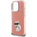 Etui Karl Lagerfeld IML Aquarelle Choupette & Logo na iPhone 16 Pro Max - różowe