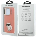 Etui Karl Lagerfeld IML Aquarelle Choupette & Logo na iPhone 16 Pro Max - różowe