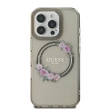 Etui Guess GUHMP16XHFWFCK do iPhone 16 Pro Max    6.9" czarny/black hardcase IML Flowers Wreath MagSafe