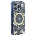 Etui Guess GUHMP16XH4PYEEB do iPhone 16 Pro Max   6.9" niebieski/blue hardcase IML Peony On 4G Background MagSafe