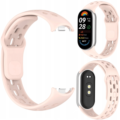 Pasek opaska RabbitMob do Xiaomi Mi Band 8/9/10, PERFOROWANY | Pudrowy Róż