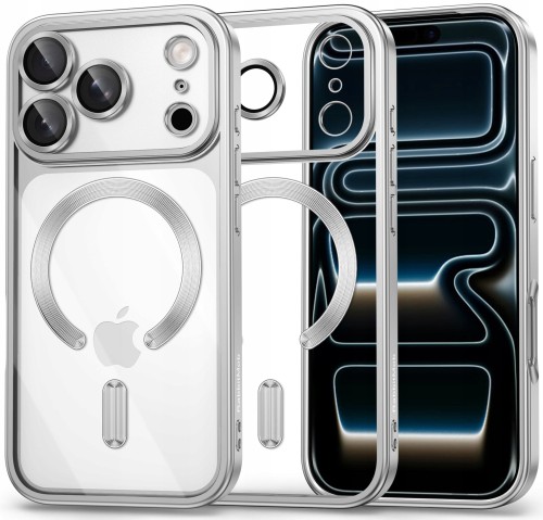 Etui do iPhone 17 Pro Max, ELITE FRAME CASE, Ochrona Aparatu, do MagSafe | Srebrny