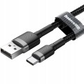 Kabel Baseus Cafule Cable USB-A / USB-C QC3.0 2A 3m - szaro-czarny