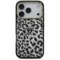 Etui Guess Leopard Glitter MagSafe na iPhone 17 Pro - czarne