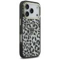 Etui Guess Leopard Glitter MagSafe na iPhone 17 Pro - czarne