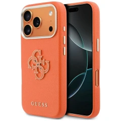 Etui Guess FW Resin Logo na iPhone 17 Pro - pomarańczowe
