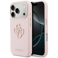 Etui Guess FW Resin Logo na iPhone 17 Pro - różowe