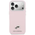 Etui Karl Lagerfeld Karl & Choupette Head Pins Saffiano MagSafe na iPhone 17 Pro - różowe
