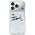 Etui Karl Lagerfeld Liquid Glitter Karl Script Logo MagSafe na iPhone 17 Pro - przezroczyste