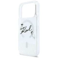 Etui Karl Lagerfeld Liquid Glitter Karl Script Logo MagSafe na iPhone 17 Pro - przezroczyste