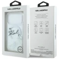 Etui Karl Lagerfeld Liquid Glitter Karl Script Logo MagSafe na iPhone 17 Pro - przezroczyste