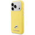Etui Karl Lagerfeld Karl & Choupette Head Pins Saffiano MagSafe na iPhone 17 Pro - żółte