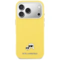 Etui Karl Lagerfeld Karl & Choupette Head Pins Saffiano MagSafe na iPhone 17 Pro - żółte