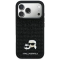 Etui Karl Lagerfeld Rhinestones Karl&Choupette Pin na iPhone 17 Pro - czarne