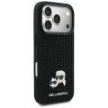 Etui Karl Lagerfeld Rhinestones Karl&Choupette Pin na iPhone 17 Pro - czarne
