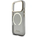 Etui Guess IML Glitters Script Strap MagSafe na iPhone 17 Pro - czarne
