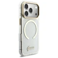 Etui Guess IML Glitters Script Strap MagSafe na iPhone 17 Pro - przezroczyste
