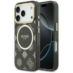 Etui Guess IML Peony Dot MagSafe na iPhone 17 Pro - czarne