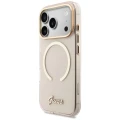 Etui Guess IML Script Metal MagSafe na iPhone 17 Pro - różowe