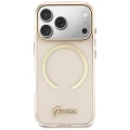 Etui Guess IML Script Metal MagSafe na iPhone 17 Pro - różowe