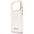 Etui Guess IML Script Metal MagSafe na iPhone 17 Pro - różowe