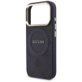 Etui Guess Peony Hot Stamp MagSafe na iPhone 17 Pro - niebieskie