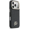 Etui Karl Lagerfeld Croco KL Script Logo MagSafe na iPhone 17 Pro - czarne