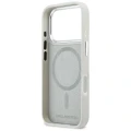 Etui Karl Lagerfeld Croco KL Script Logo MagSafe na iPhone 17 Pro - srebrne