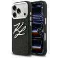 Etui Karl Lagerfeld IML Glitter KL Diamond Logo na iPhone 17 Pro - czarne