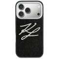 Etui Karl Lagerfeld IML Glitter KL Diamond Logo na iPhone 17 Pro - czarne