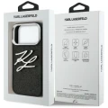 Etui Karl Lagerfeld IML Glitter KL Diamond Logo na iPhone 17 Pro - czarne