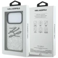 Etui Karl Lagerfeld IML Glitter KL Diamond Logo na iPhone 17 Pro - srebrne