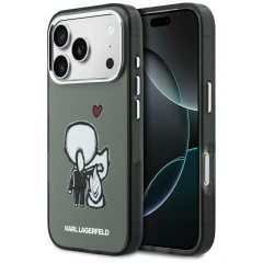 Etui Karl Lagerfeld Karl & Choupette Back MagSafe na iPhone 17 Pro - czarne