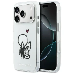 Etui Karl Lagerfeld Karl & Choupette Back MagSafe na iPhone 17 Pro - przezroczyste
