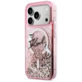 Etui Karl Lagerfeld Liquid Glitter Karl Script Logo MagSafe na iPhone 17 Pro - różowe