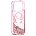Etui Karl Lagerfeld Liquid Glitter Karl Script Logo MagSafe na iPhone 17 Pro - różowe