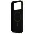 Etui Guess Silicone Logo Strass 4G MagSafe na iPhone 17 Pro Max - czarne