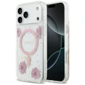 Etui Guess Resin Flowers Glitter MagSafe na iPhone 17 Pro Max - różowe